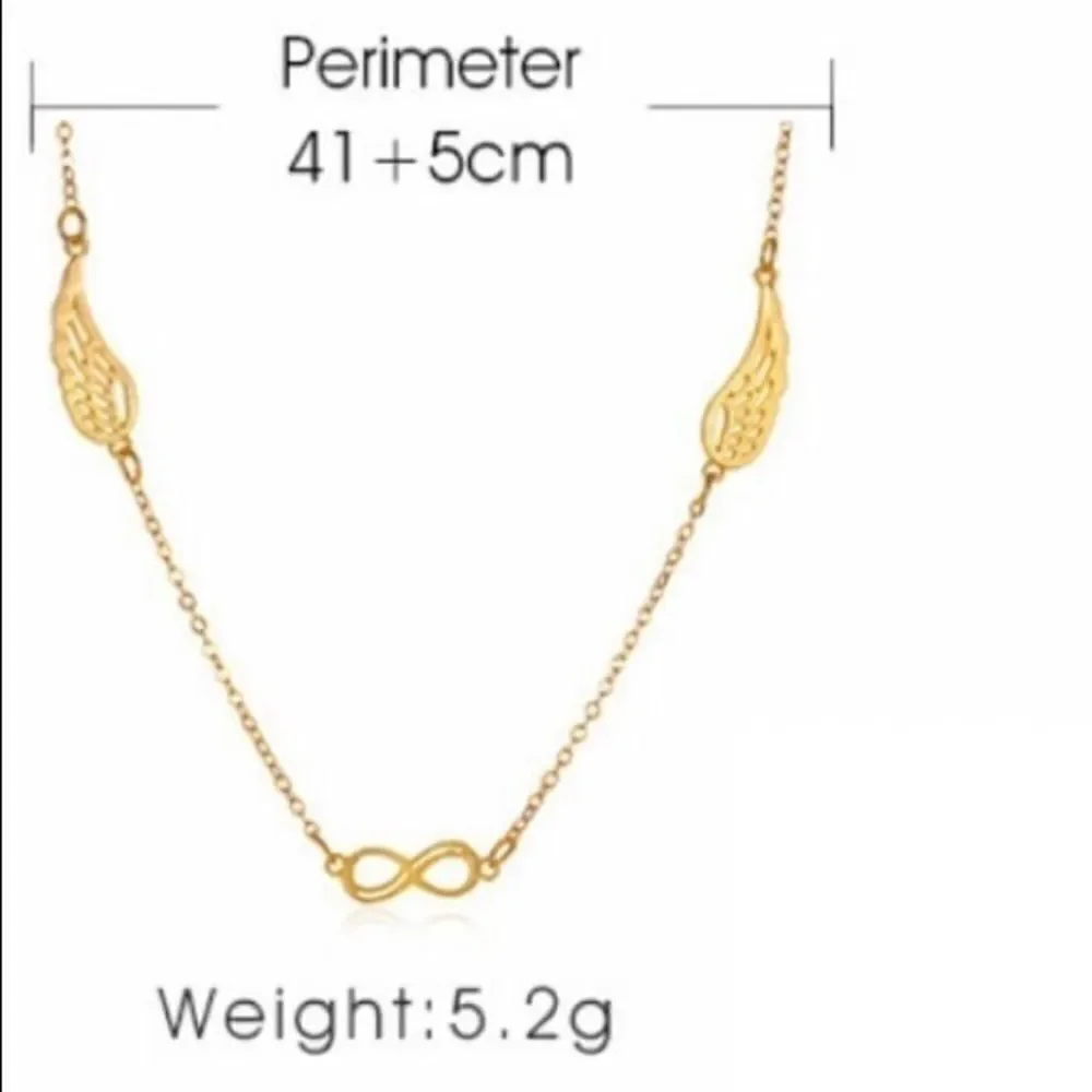 Necklace Zinc Allow Wings and Infinity Chic